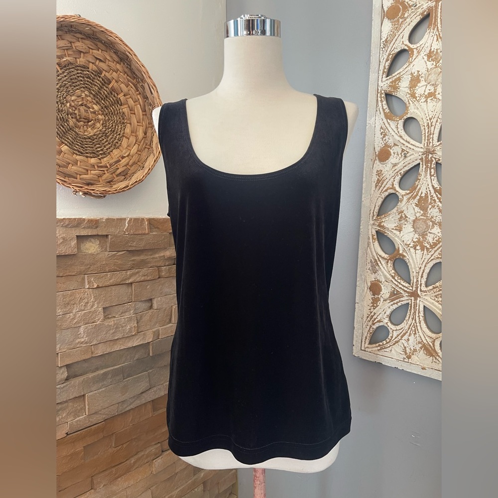 Boston Proper velvet Classic Black Tank Top